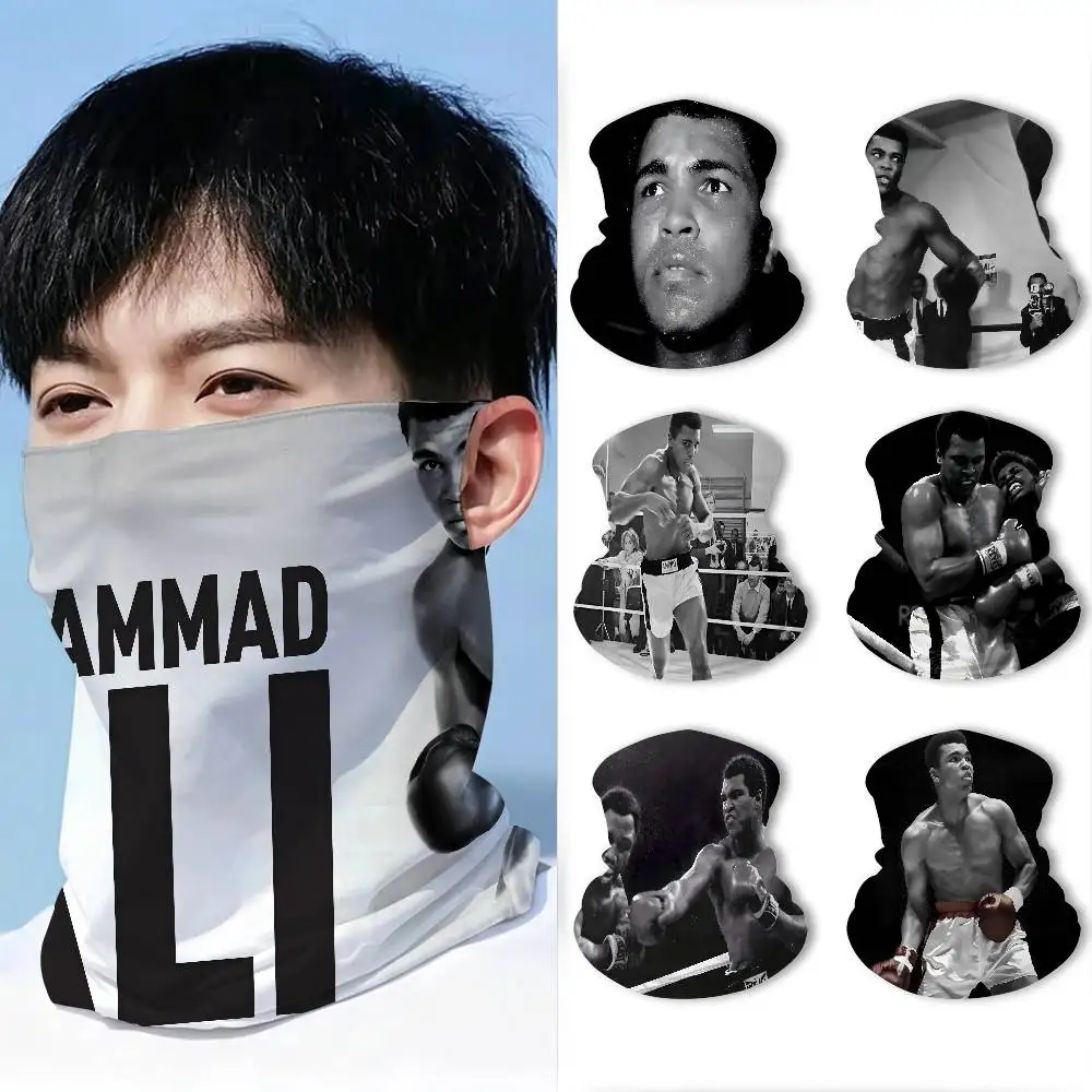 M-Muhammad-Ali-Person High Elastic Breathable Face Mask Neck Gaiter Tube Scarf for Motorcycle Ski Outdoor Use