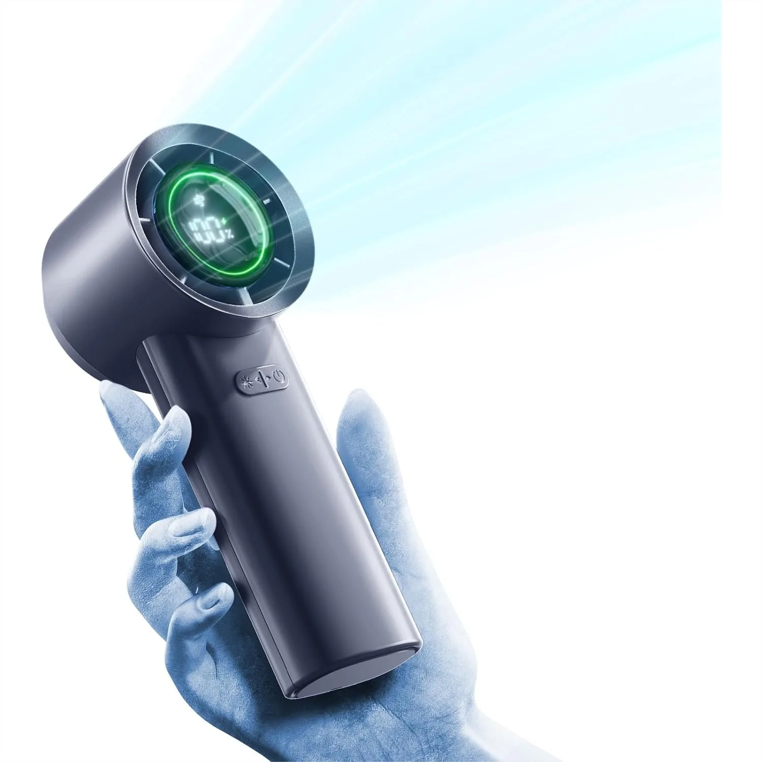 

Mini Turbo Jet Fan Portable Handheld Fan with 100-Level Speed, 7m/s Airflow, 3600mAh Battery, USB-C Rechargeable for Travel