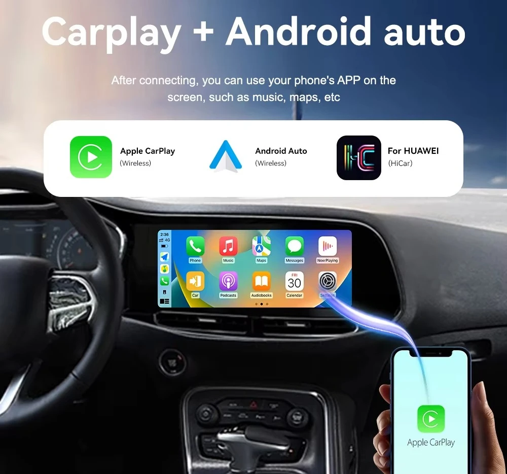Car Radio for Dodge Challenger 2010 - 2024 Car Navigation Touch Screen Wireless Carplay Car Multimedia Player Head Unit