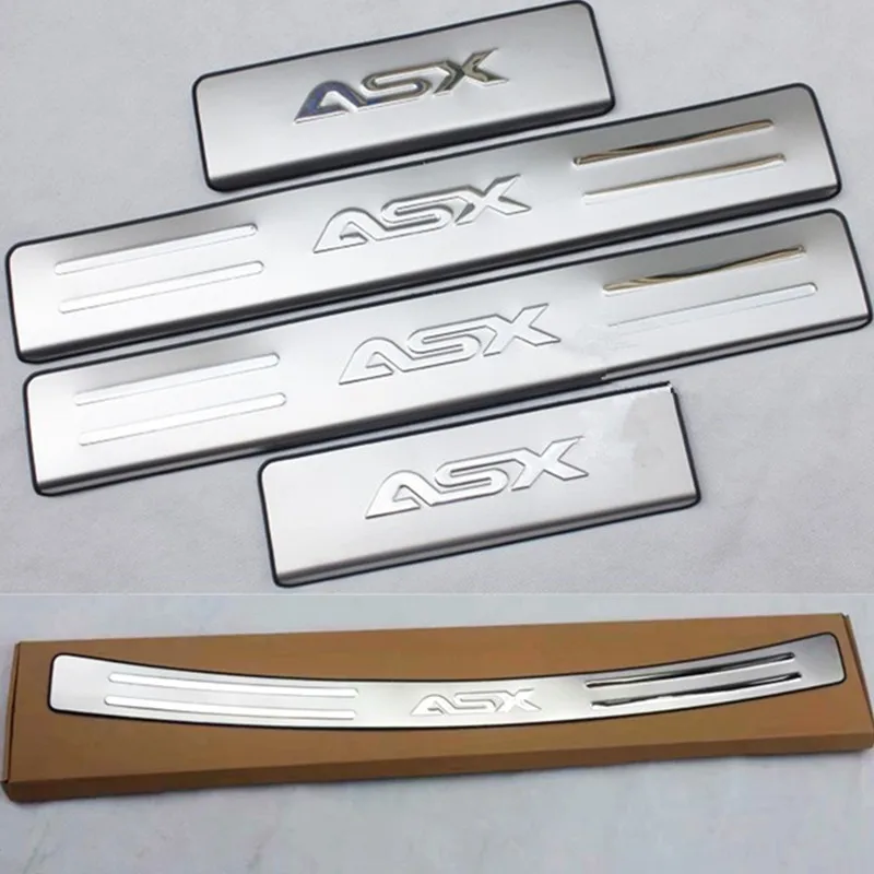 Car Styling For ASX 2013-2018 car stainless steel Scuff Plate/Door Sill Door Sill Rear Bumper Protector Sill