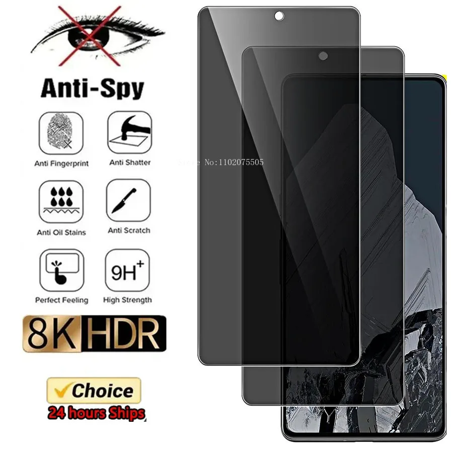 2 Pieces  Anti Spy Peep Tempered Glass for Google Pixel 6 7 8 Pro 5 7a 4 XL 5a 4a 4G Screen Protector Google Pixel 6a 4 5a 5G