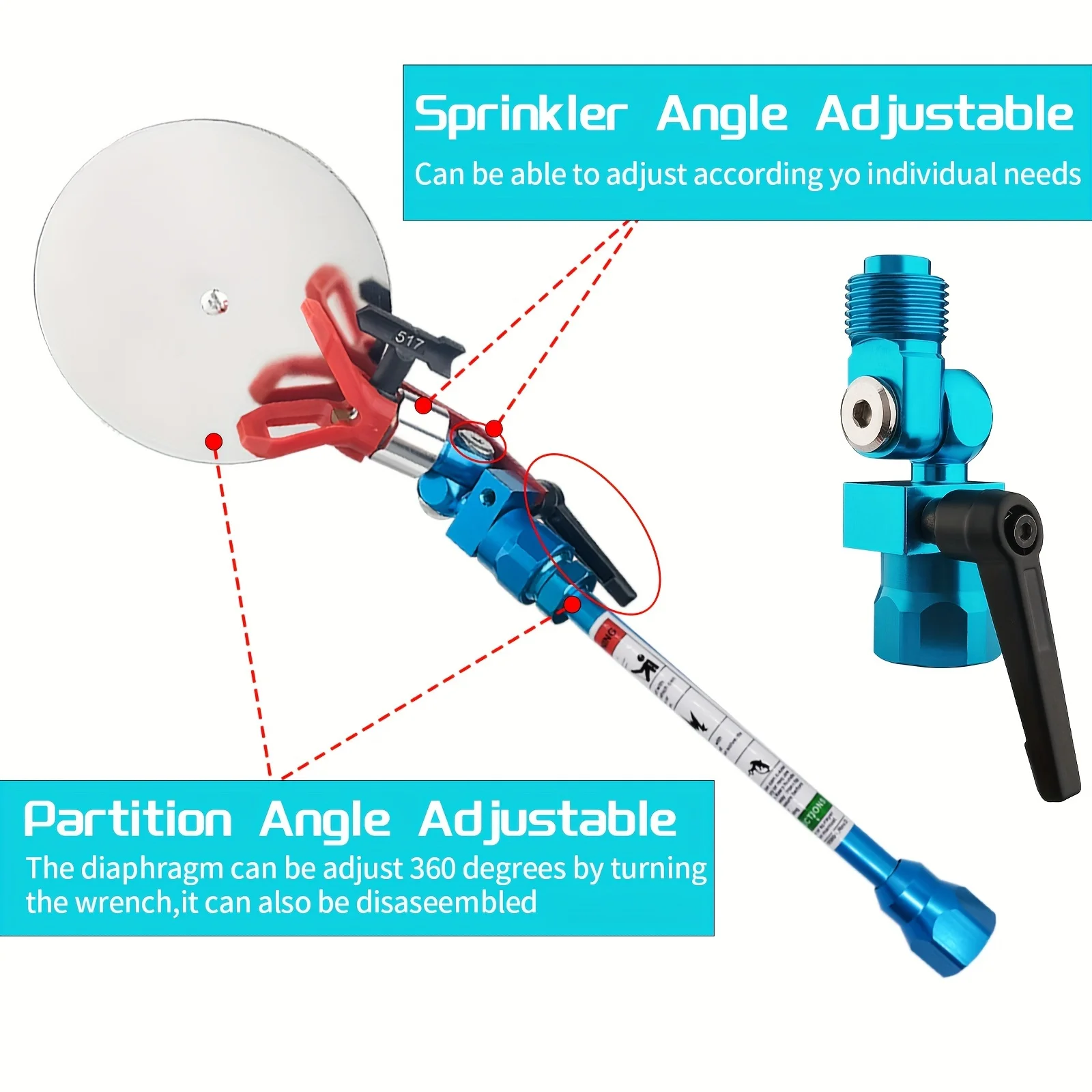 Airless Paint Spray Gun with 311&517 TIP, 7.87 Inch Extension Rods and Spray Guide Accessory for Airless Paint Sprayer