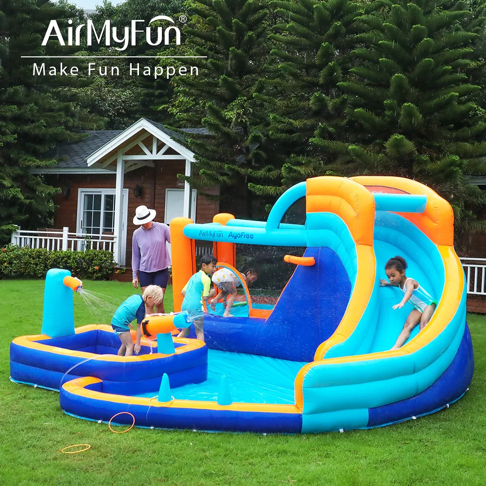 

AMF Oxford inflatable bouncy castle water slide with blower bounce house with air blower for kids wedding birthday toys