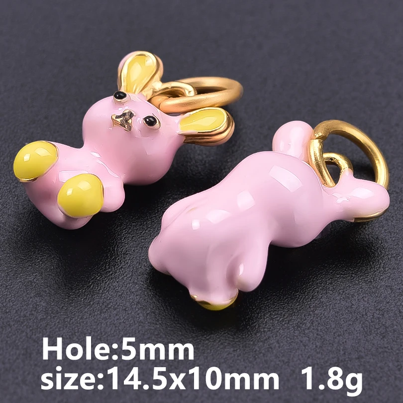 6 Stück Metall-Anhänger der Tier-Serie: Ente, Delfin, Giraffe, Hase, handgefertigt, zum Selbergestalten, personalisierbar, für Herren- und Damen-Halsketten, Schmuck. – Detail 3