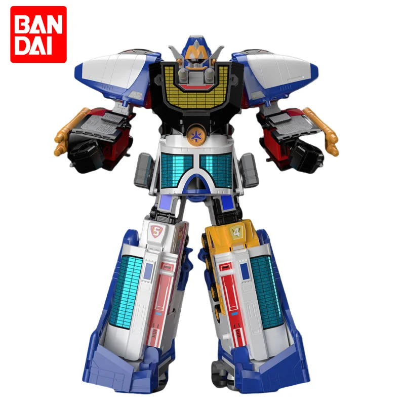 Original Bandai Original Re-Release Super Mini-Pla Kyuukyuu Sentai Gogofive Liner Robo Action Assembly Figures Model Toys