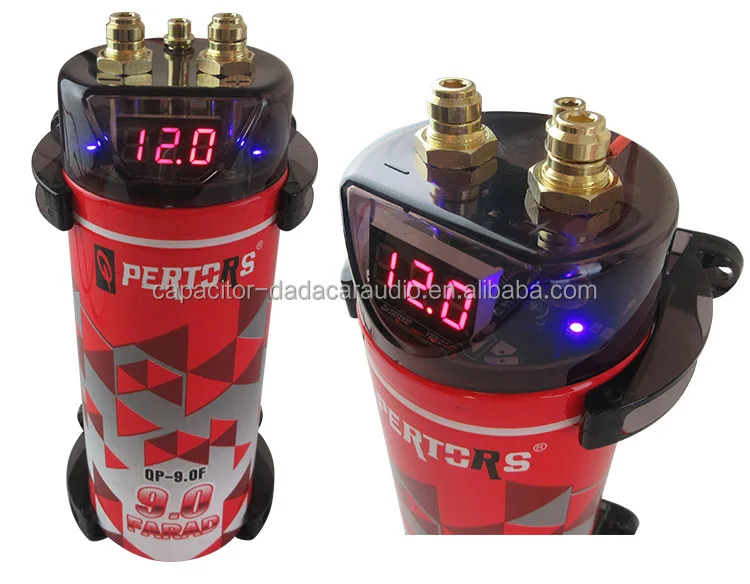 Q-PERTORS 9.0F Car Audio Accessory Digital Capacitor Stabilizes voltage & Supplements Current Energy Eliminates interference