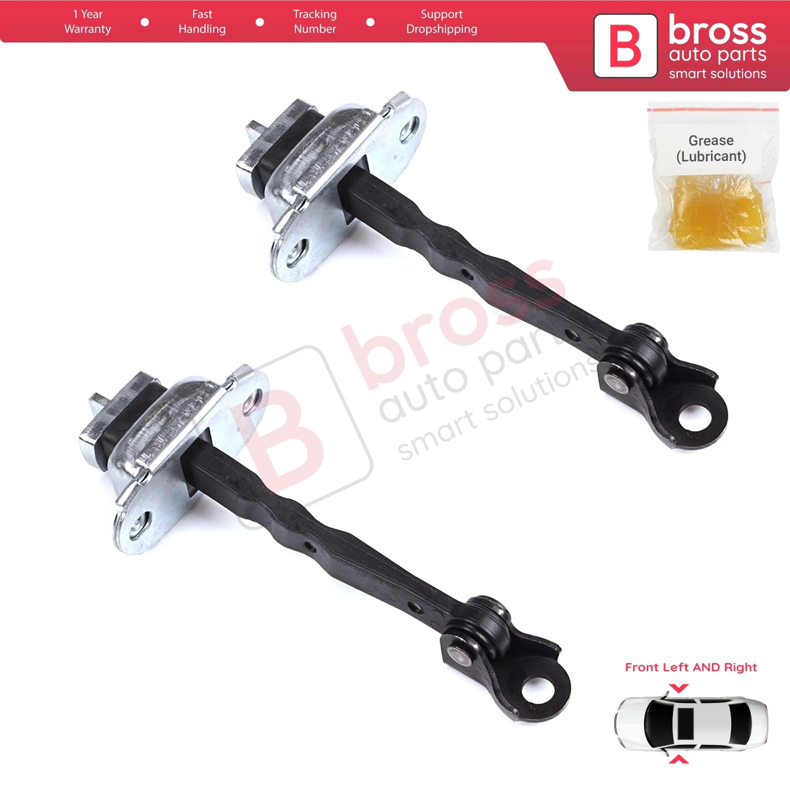 BDP1349-1 2 stuks voordeur scharnier remstop controleband limiter voor Toyota Corolla MK11 Auris MK2 E18 E180 2012-2018 6861002242