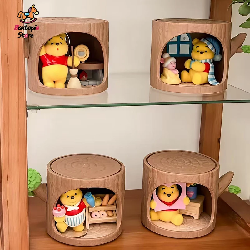 New Genuine Winnie The Pooh Wood Tree House Series Blind Box Desktop Ornaments Figure Doll Pupu Mystery Box Toys Kawaii Gift view 6