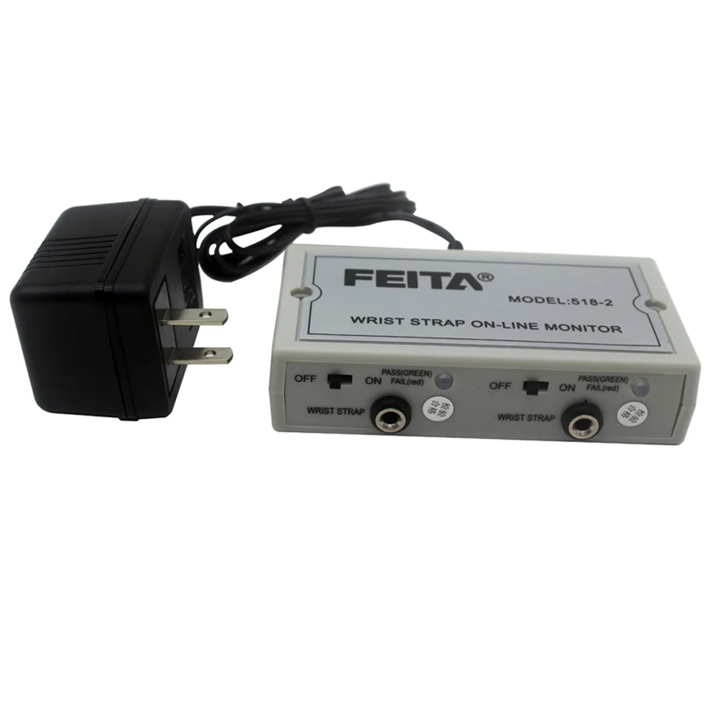 FEITA ESD شريط للرسغ شاشة عبر الإنترنت أداة محطة عمل عالية الجودة 518-2 جهاز اختبار إنذار معصمه مزدوج ثابت ومضاد للكهرباء الساكنة #5