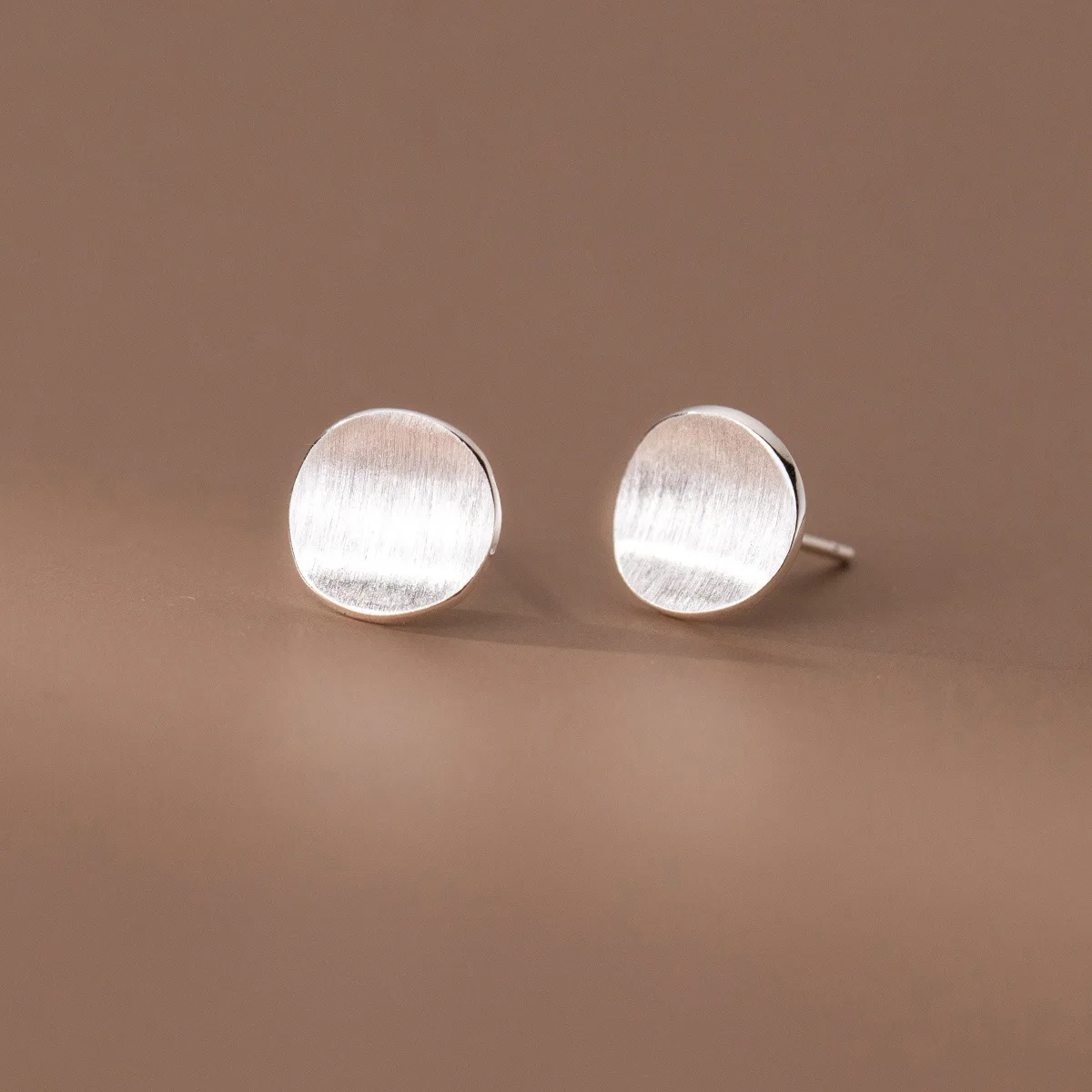 925 Sterling Silver Frosting Round ​Stud Earrings For Women Wedding Luxury Piercing Jewelry Wholesale Free Delivery Jewellery