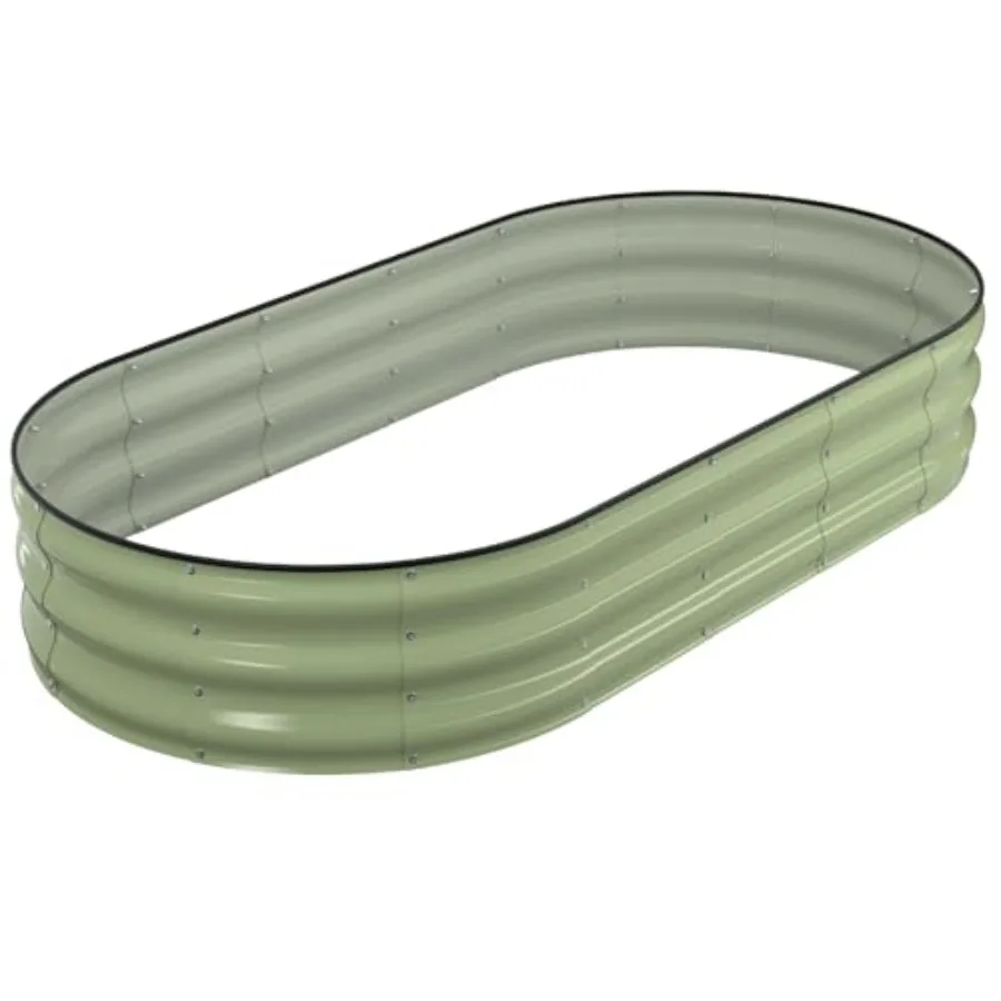 

Raised Garden Bed Kit 6x3x1 ft Galvanized Planter Box Outdoor with Safety Edging Large Metal Raised Beds for Gardening Vegetabl