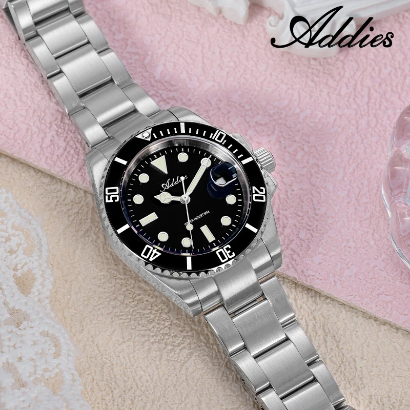 ADDIES 2026 Jam Tangan Pasangan Mewah 36mm Bisnis Super Luminous Stainless Steel Jam Tangan Quartz Pasangan Hadiah Tahan Air 50m