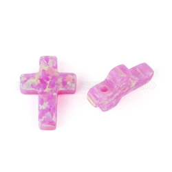 Hot Sale Blue White Red Cross Charms Pendant 9x12mm Free Shipping Synthetic Opal Flash Cross Necklace Accessory