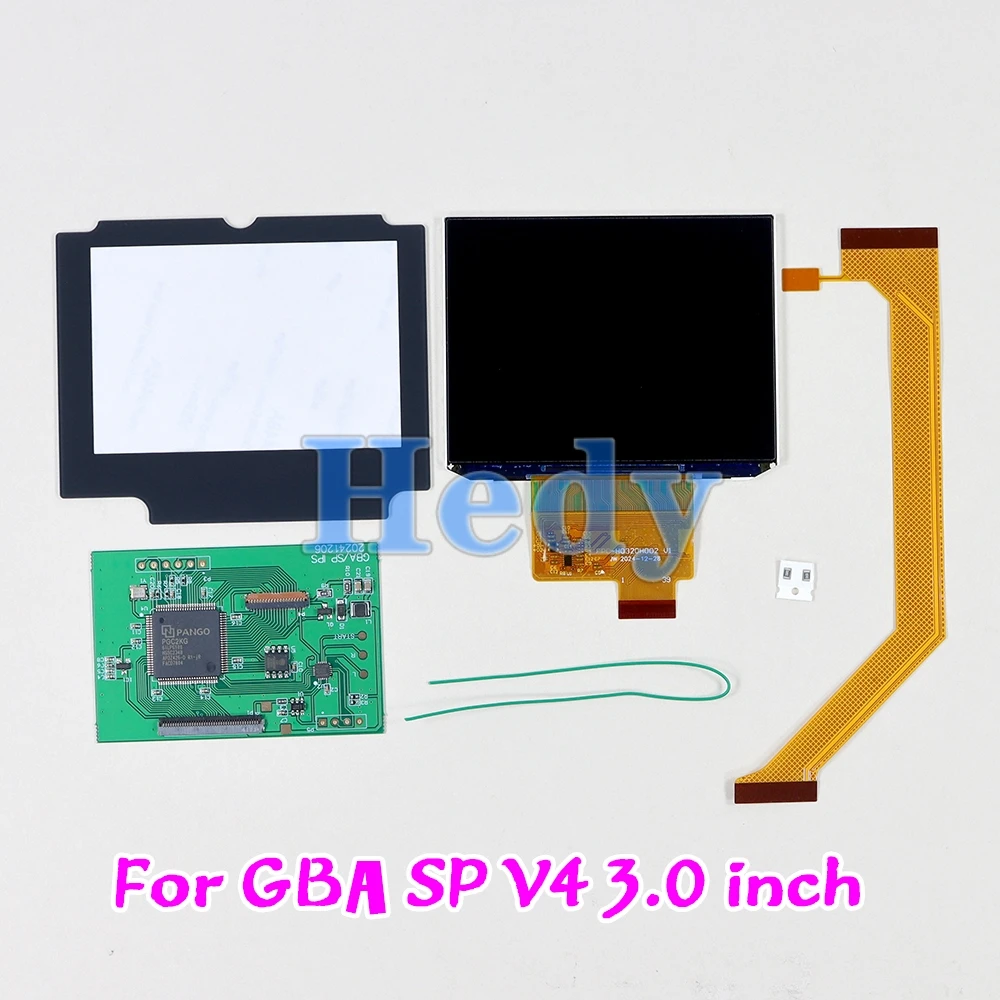 10sets For GBA SP V4.0 3.0 inch Highlight V4 LCD Highlight IPS Screen Kits For Gameboy Advance GBA SP Repair Replacement