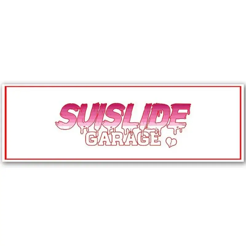 Broken Heart Suislide Sticker 1PC Pink Gradient Dripping Text Vinyl Decal Waterproof Car Truck Motorcycle Window Decor