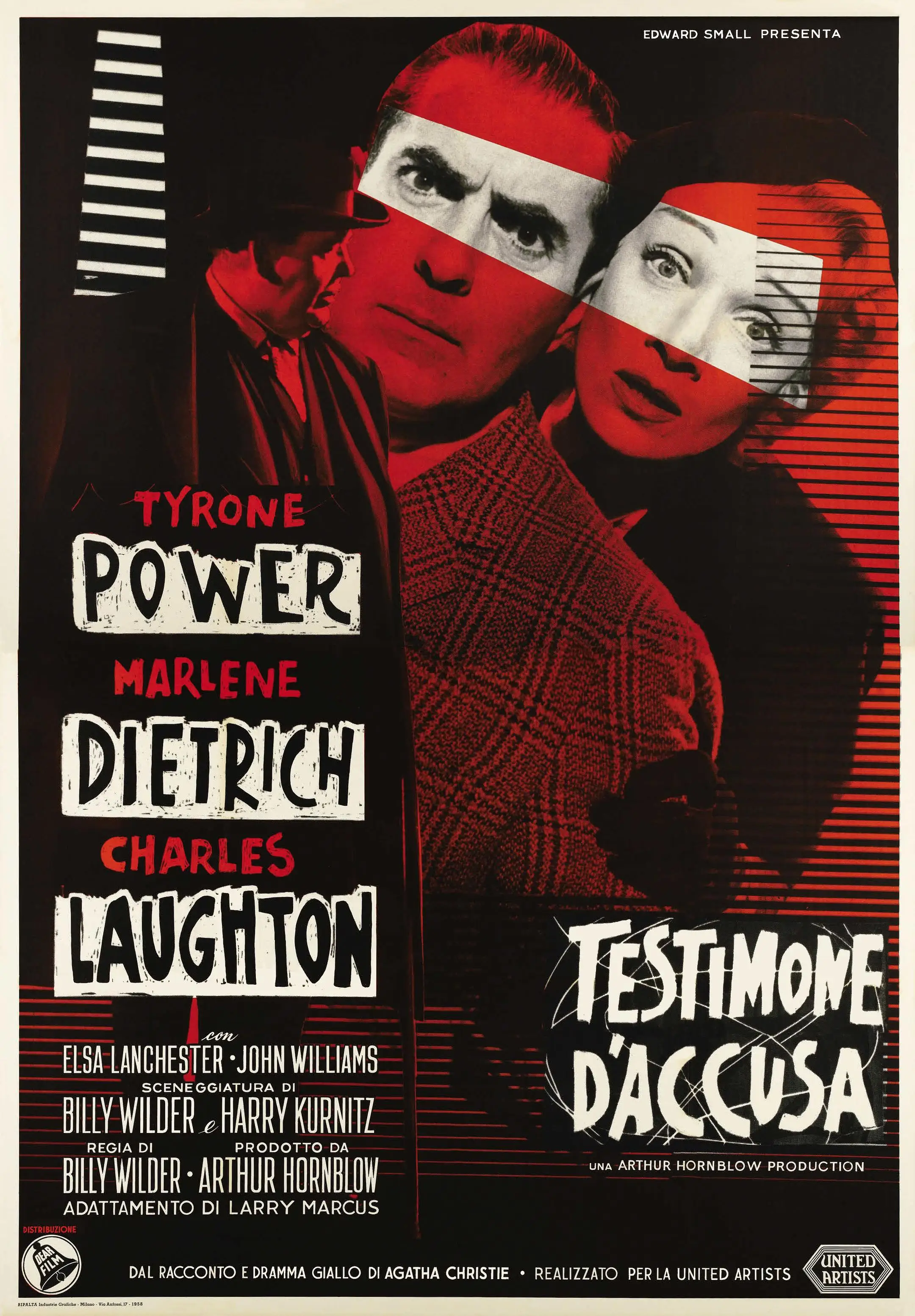 Affiche en soie pour film « Témoin de l'accusation » (1957), peinture décorative murale pour la maison