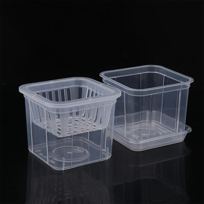 Transparent Square Plastic Planter For Phalaenopsis Seedling Pot Leaky Hole Observation Pot For Greenery Home Hydroponics Tools