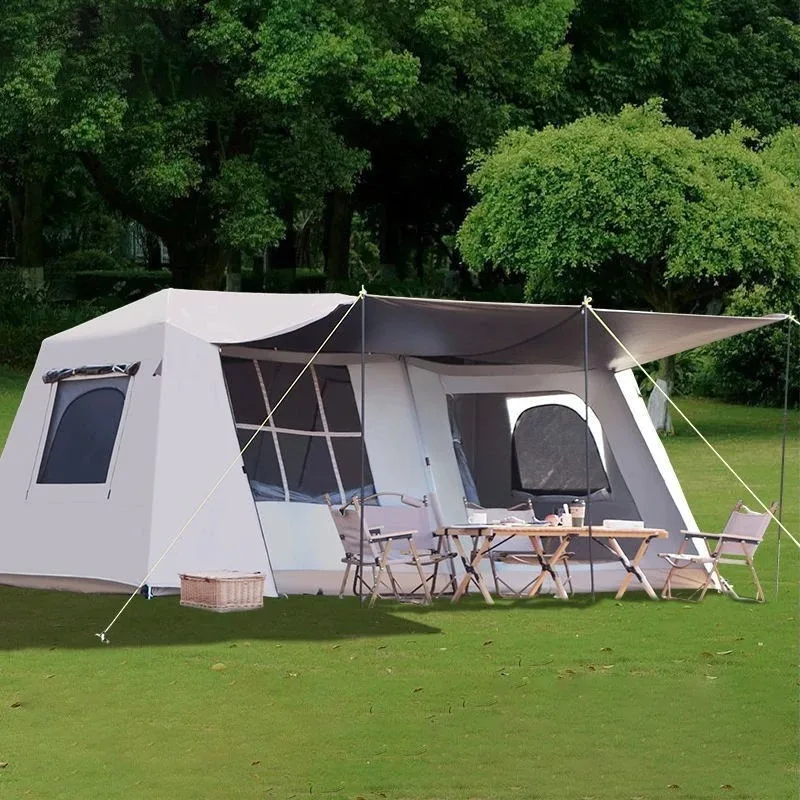 

Outdoor camping tent automatic waterproof outdoor aluminum rod quick opening folding thickened camping camping equipment