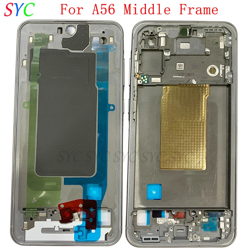

Средняя рамка, центральная крышка корпуса для телефона Samsung A56 A566, металлическая ЖК-рамка, запасные части