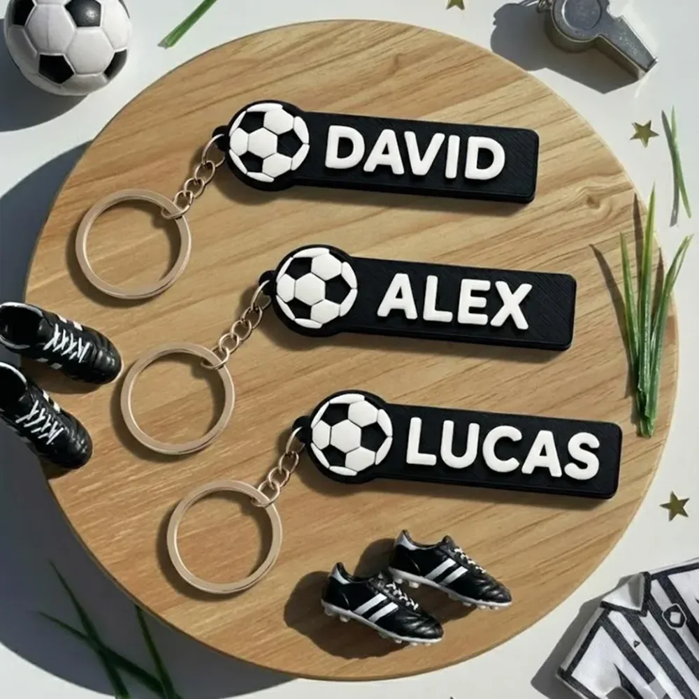 

Custom Football Name Keychain Personalized Sports Bag Tag Gift The best gift for a friend