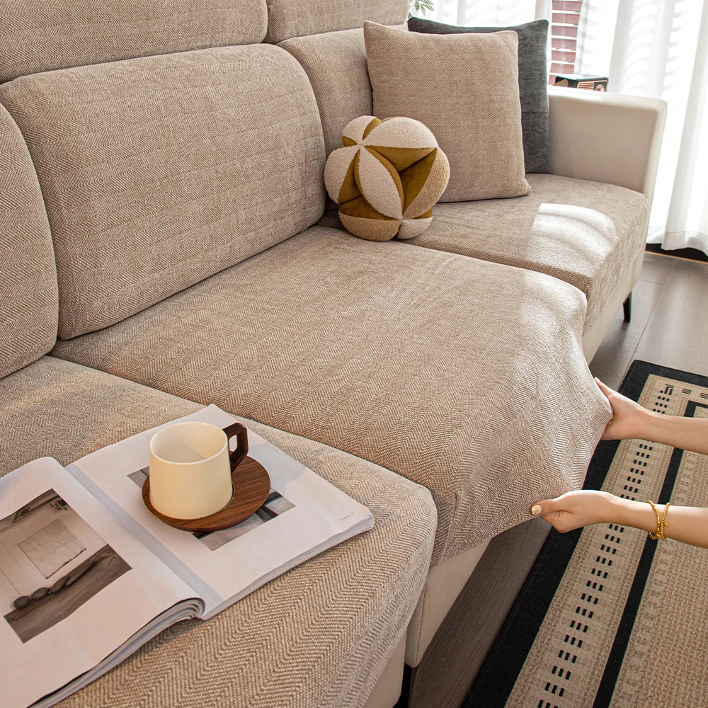 Luxuriöser Verdickter Chenille-Sofabezug Elastische Sofasitzkissenbezüge Strapazierfähiger Couchbezug Wohnzimmer 1 Stück – Detail 7