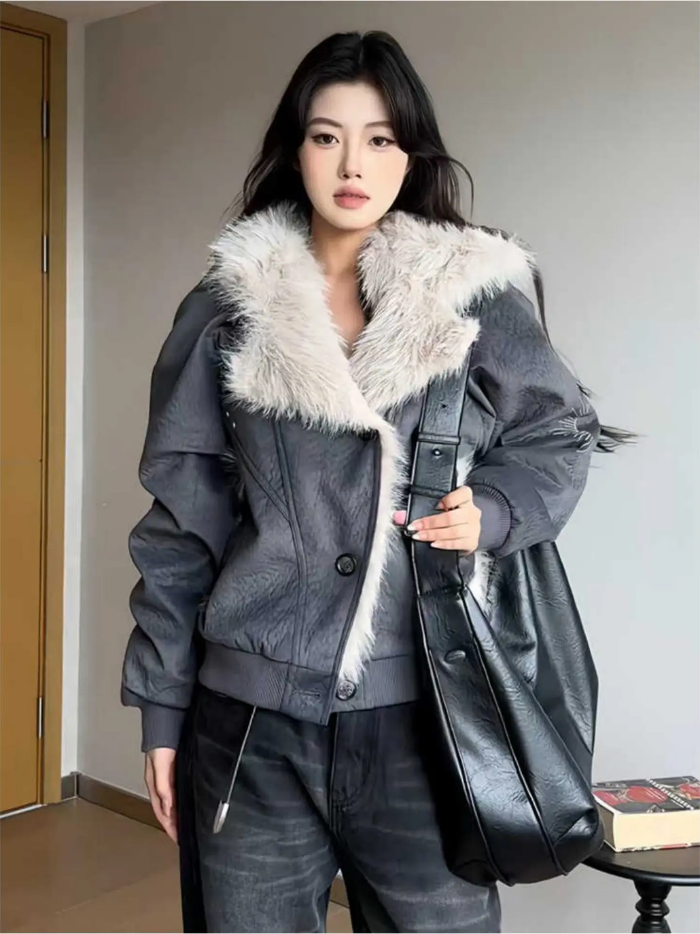 

Мужская куртка в американском ретро-стиле из хлопка, осенне-зимняя, на флисовой подкладке, с вышивкой, свободного кроя, молодежная, популярная модель