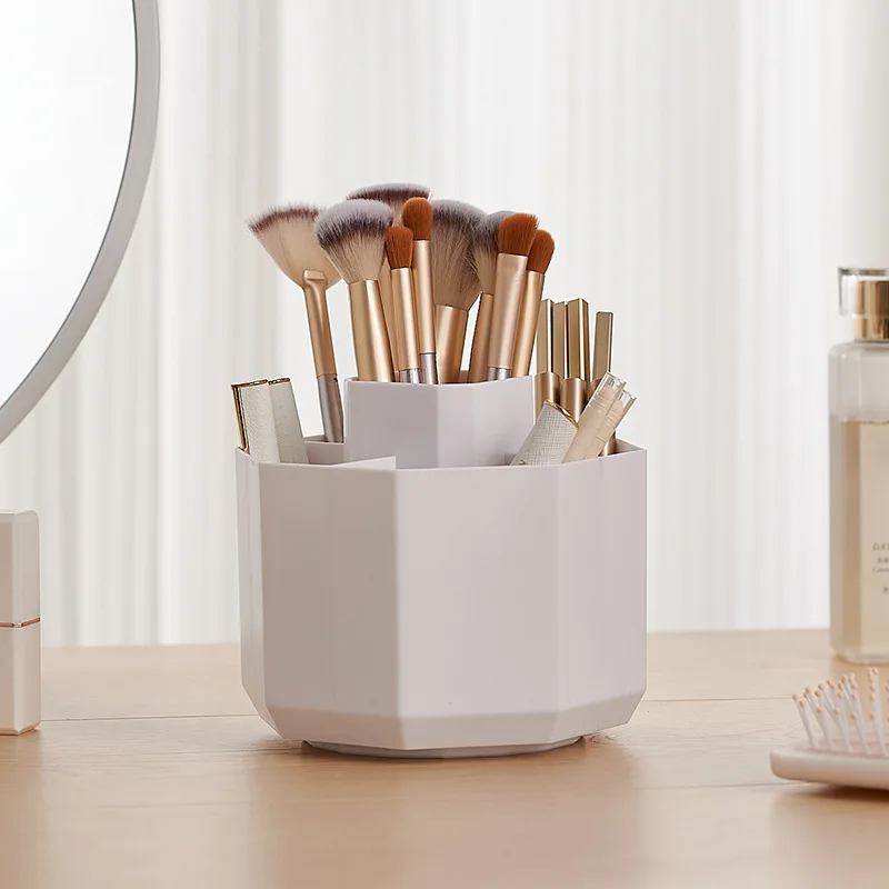 

Makeup Brush Storage Cylinder Rotate Large-capacity Cosmetic Storage Box Desktop Lipstick Eyeshadow Dresser Rack