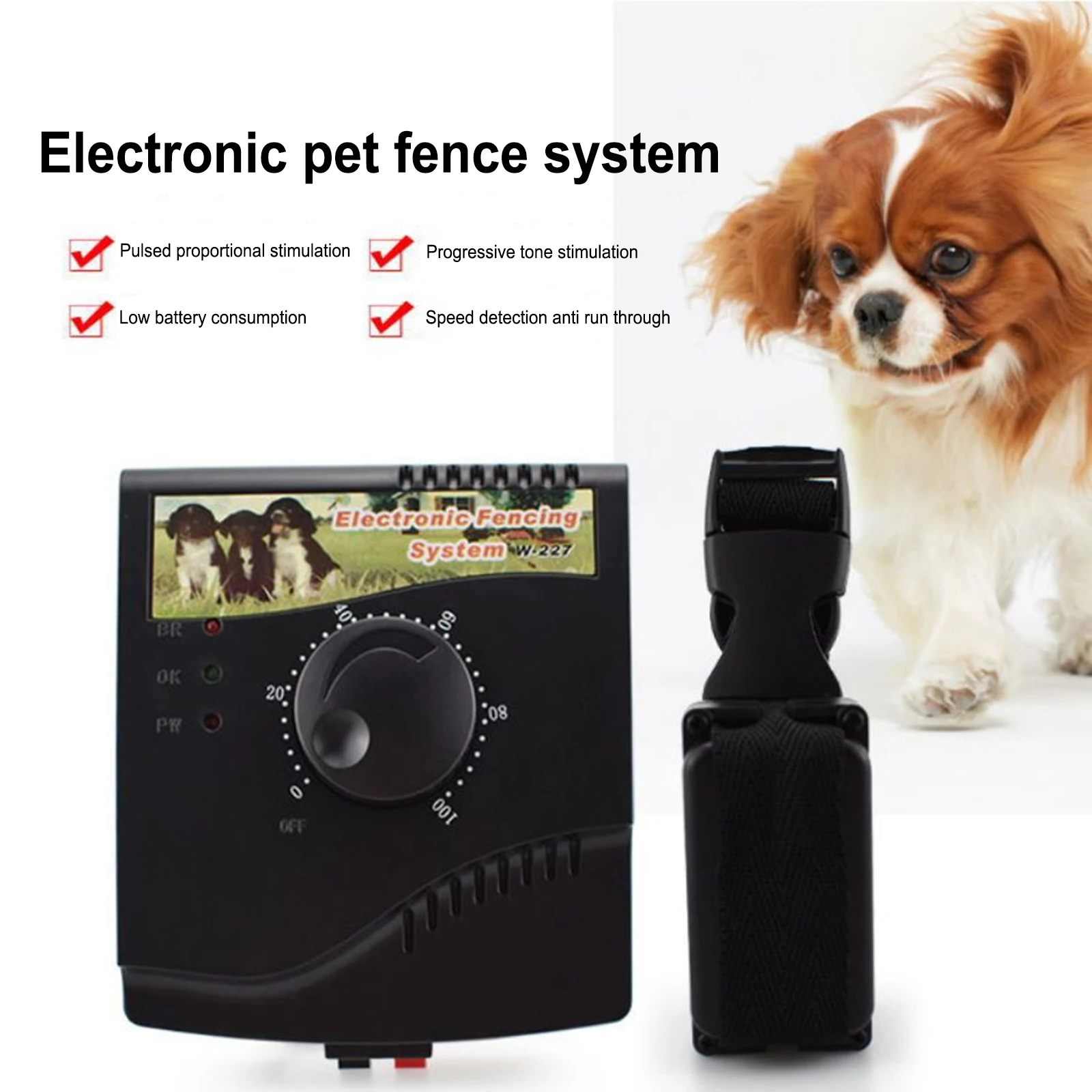 Electric Pet Fence System Dog Training Acoustic Shock Collar Waterproof Smart Dog Electronic Fence Pet Accessories