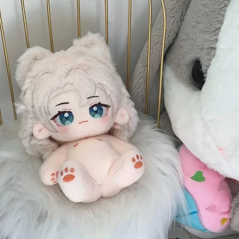 20cm original vestir-se fantoche de pelúcia genshin impacto albedo dos desenhos animados algodão boneca de pelúcia meninas crianças bonito presente brinquedos