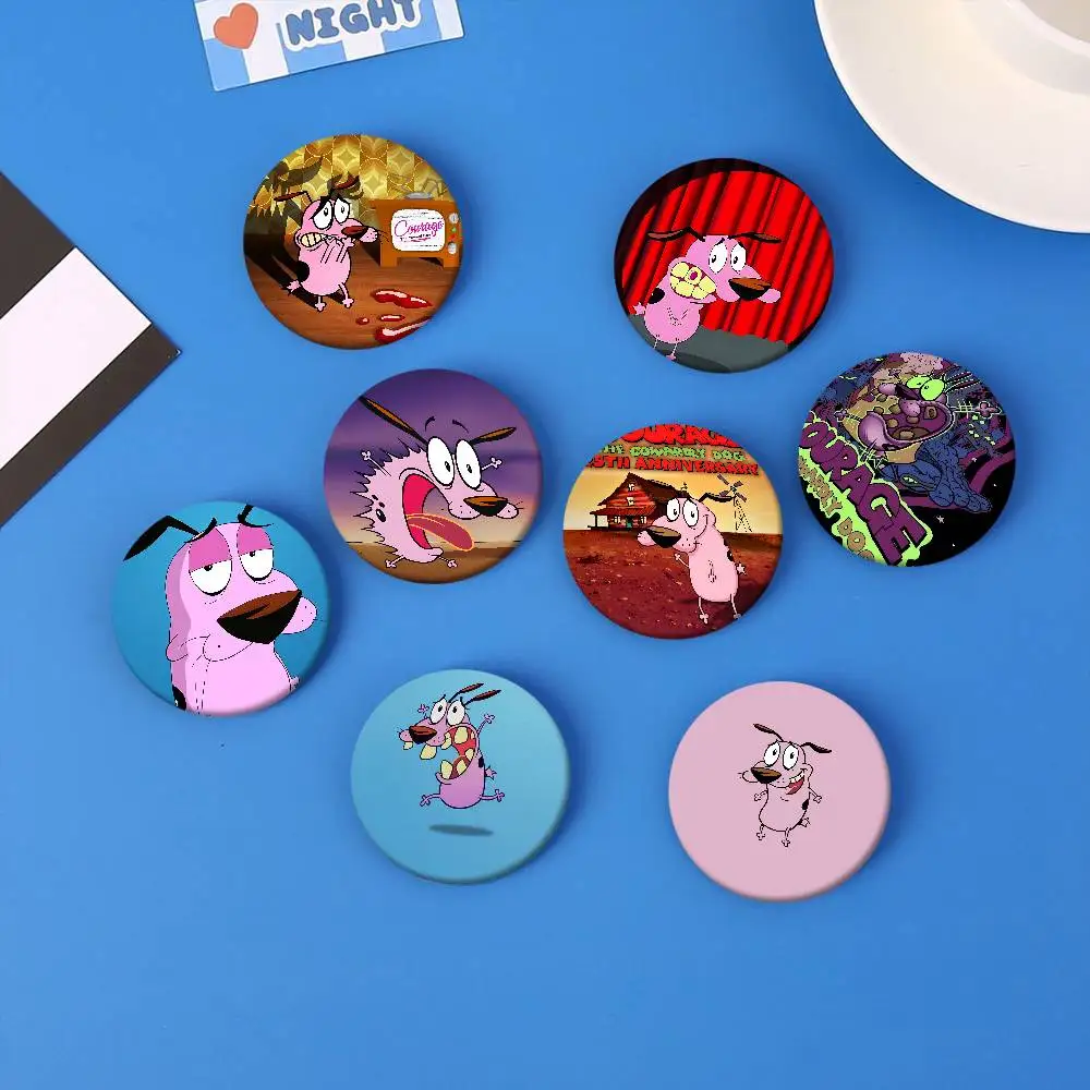 أنيمي C-شجاعة جبان الكلب أنيمي زر دبوس بروش الملابس الكرتون شارة ظهره الديكور مجوهرات اكسسوارات