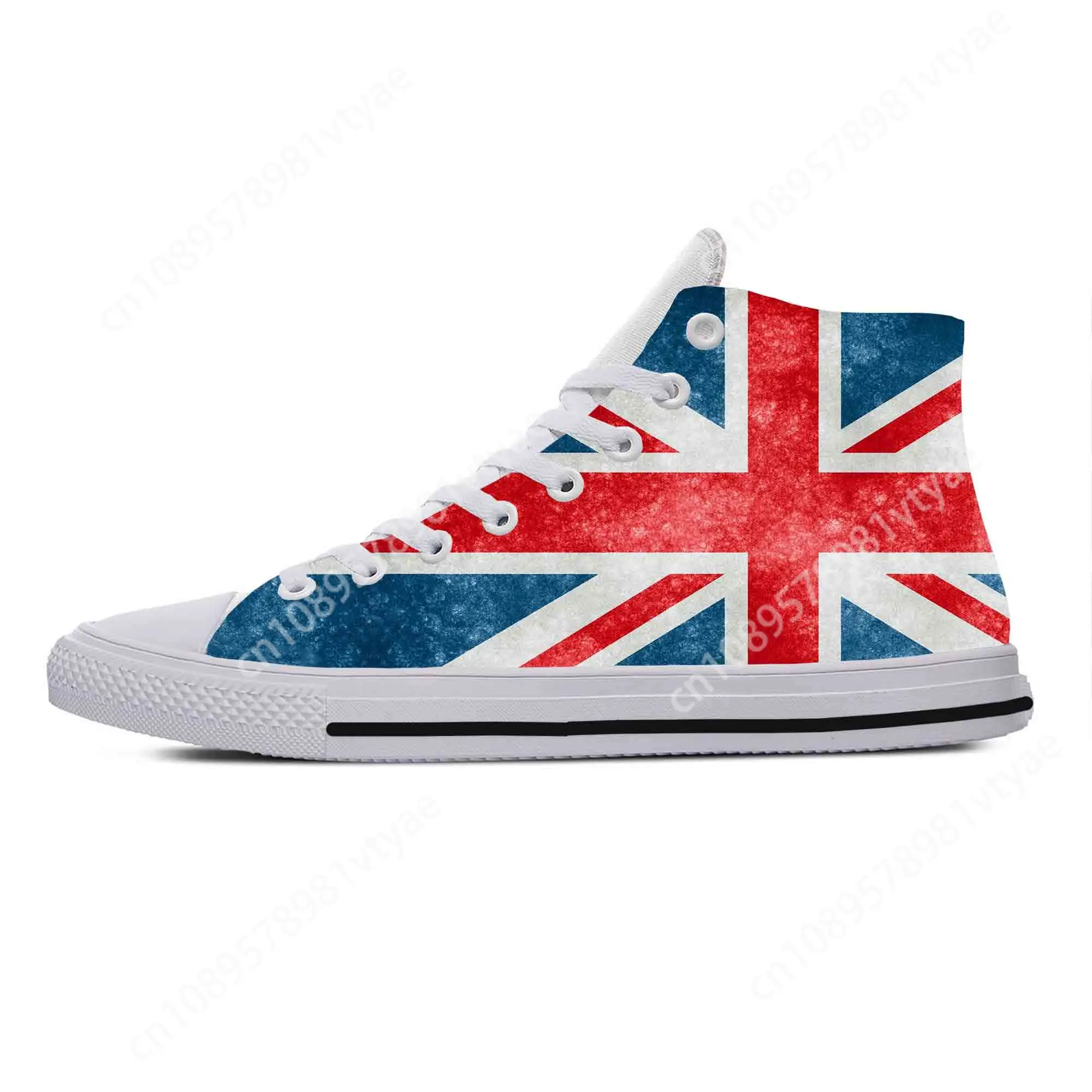 UK England Union Jack British Great Britain Flag Casual Cloth Shoes High Top Comfortable Breathable 3D Print Men Women Sneakers