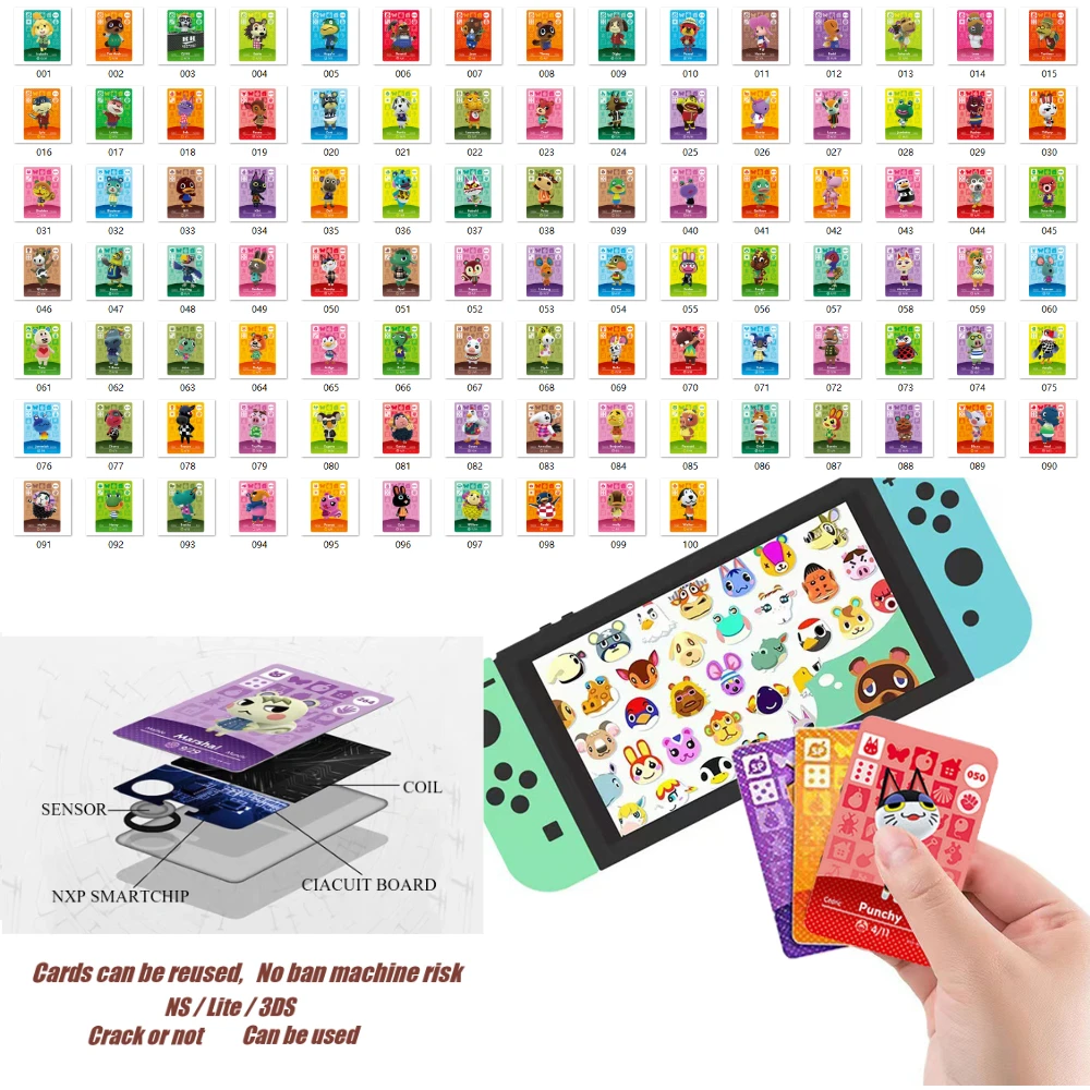 المبيعات الفورية بطاقات جديدة لعبة عالية الجودة بطاقات NFC بطاقات الحيوان سلسلة 1-5 العلامات لمجموعة NS Switch Wii Lite U #3