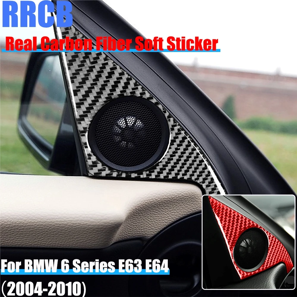

Carbon Fiber Car Accessories A-pillar Speaker Cover Soft Sticker For BMW 6 Series E63 E64 2004 2005 2006 2007 2008 2009 2010
