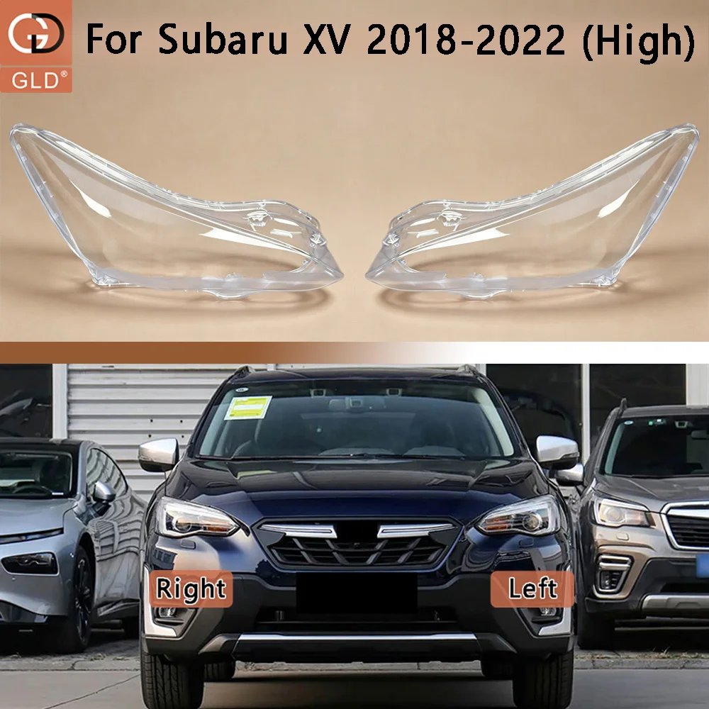 Car front Headlight headlamps transparent lampshade For Subaru XV 2018-2022 (High Configuration) lamp shell Headlight Cover lens