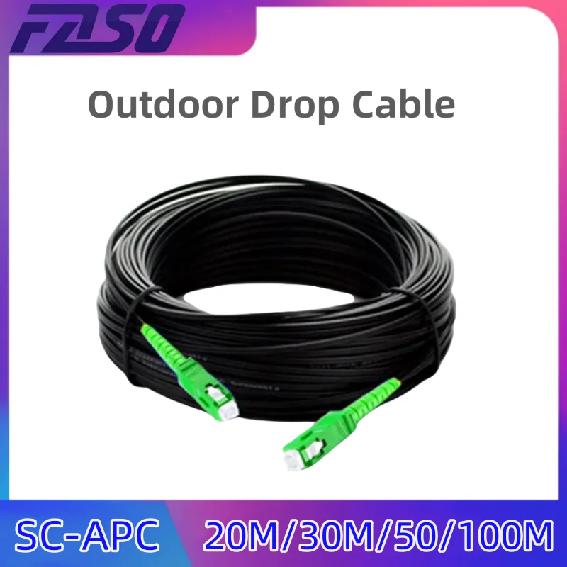 

20/30/50M SC APC Outdoor Cable Fibra Optica Patch Cord Singlemode Reusable Optical Fiber Drop Cable LSZH Jacket Jumper Patchcord