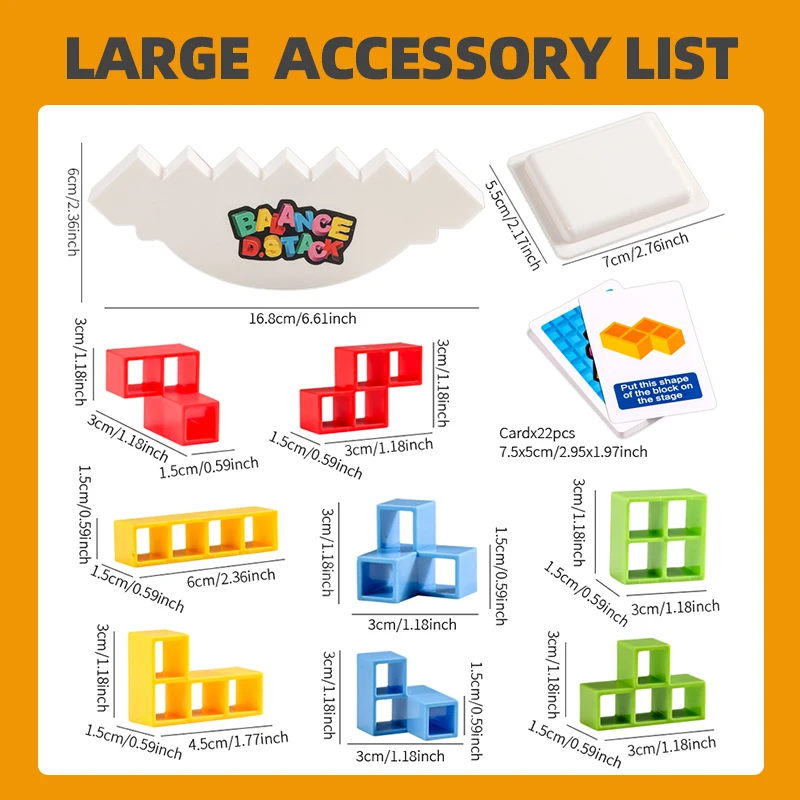 64/32PCS Balance Stacking Building Blocks Team Strategy Toy Multiplayer Game Tabletop Challenge for Party Family Kids Adult