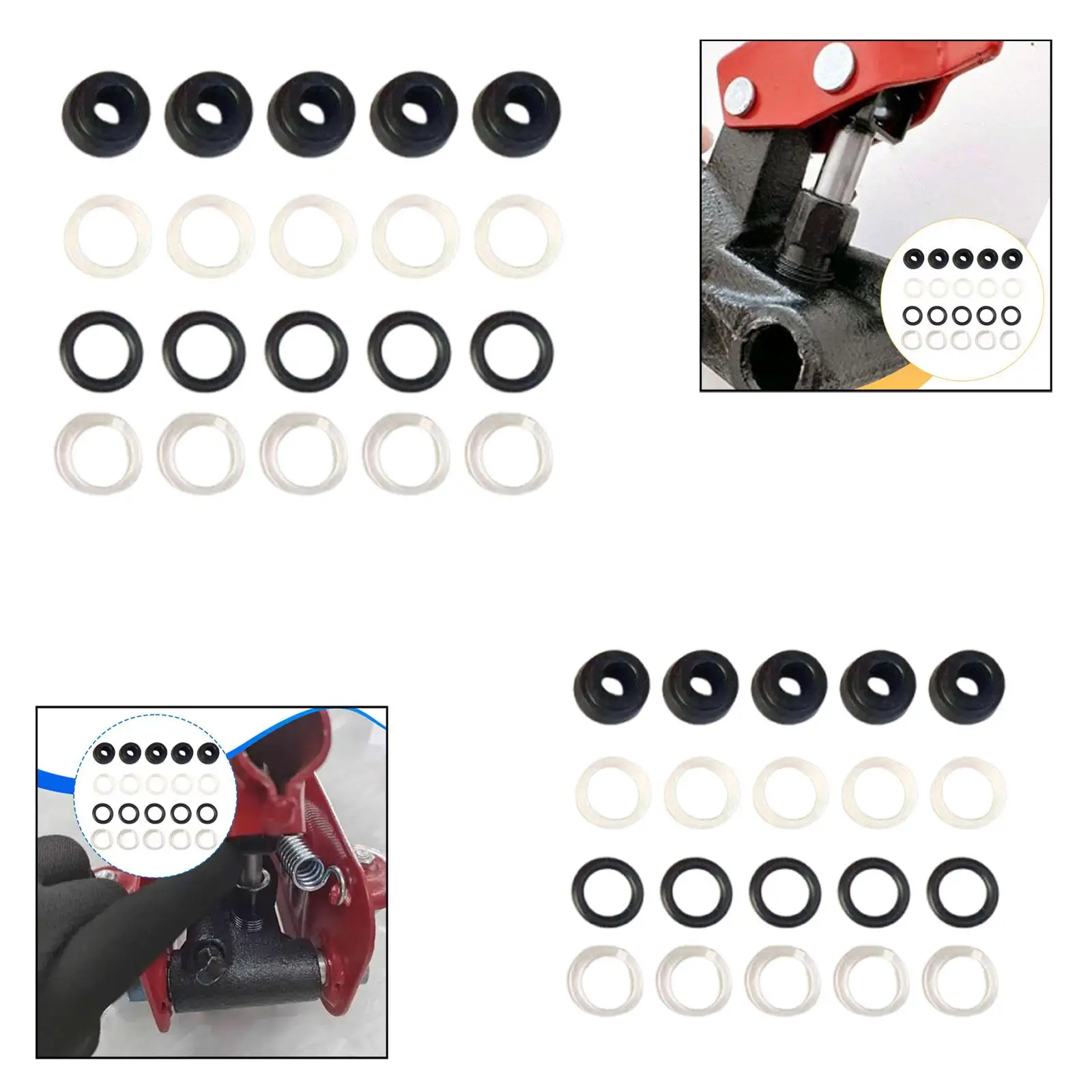 

2 Ton Horizontal Jack Oil Seal Set Professional Hydraulic Jack Accessories Replacement Rubber Sealing Rings Complete Repair Set