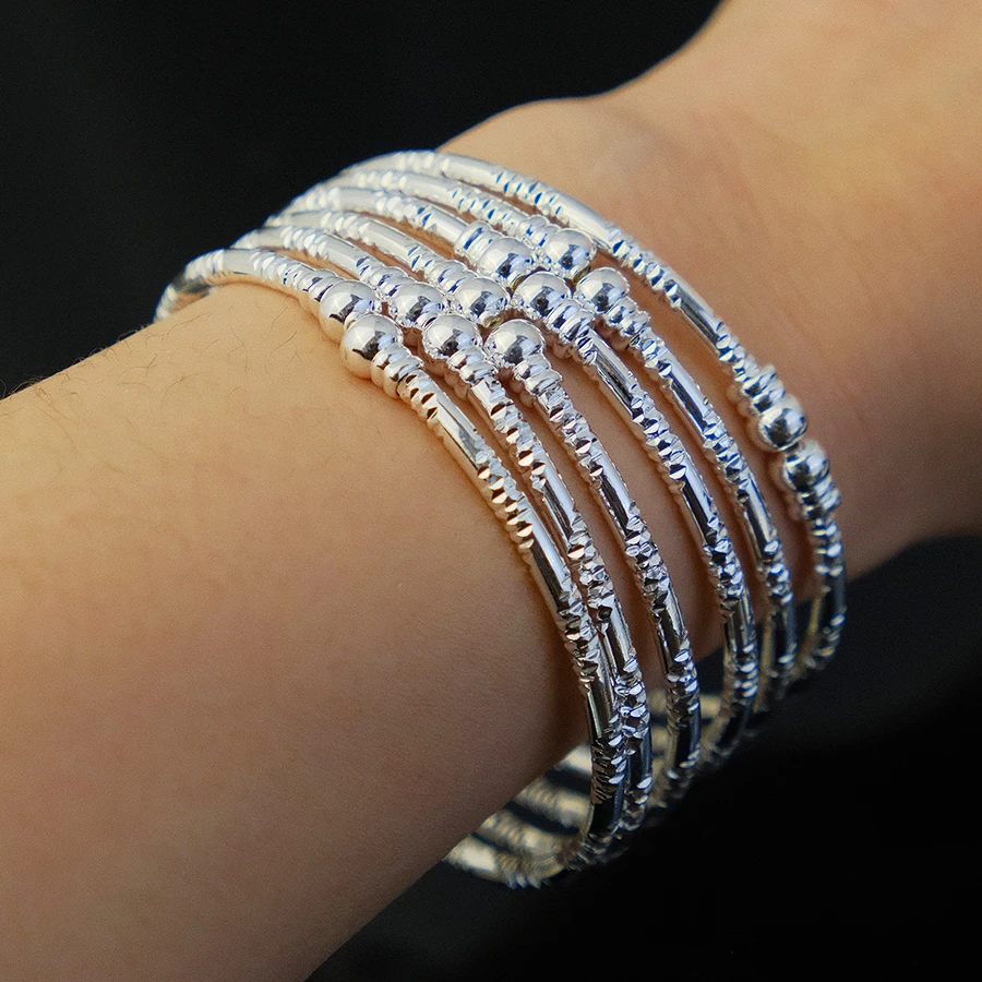 Middle Eastern Women's Bridal Accessories Dubai Indian Silver Bracelet African Ball Jewelry Plated Ethiopian Wedding Bracelet