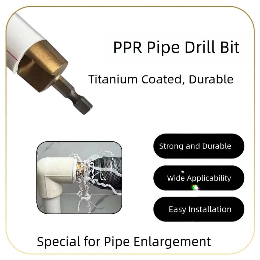 Broca de elevación PPR recubierta de titanio, vástago hexagonal de 20/25/32mm, taladro escalonado para expansión de tubería de agua, herramienta de mano, 2 uds.