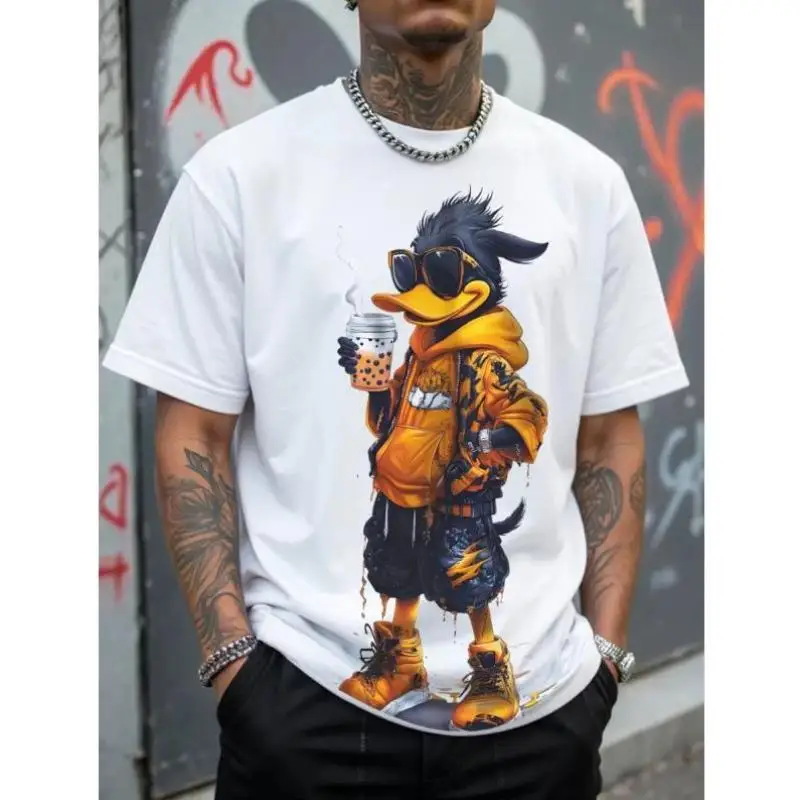 Ropa de calle informal para hombre, camiseta ort Sve con estampado de dibujos animados K22377, ropa deportiva cómoda y holgada de otoño Sle TEMU