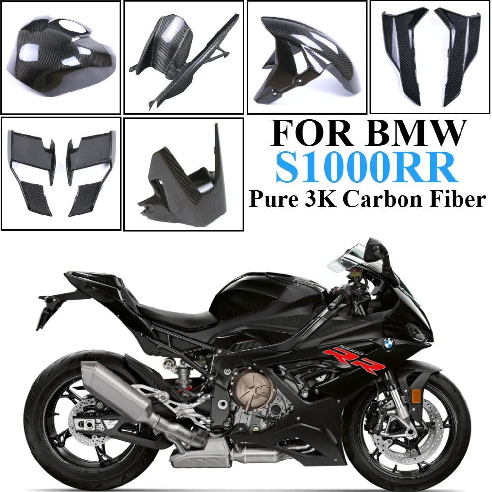

3K Pure Dry Carbon Fiber Motorcycle Accessories Fender Fuel Tank Guard Winglets Fairing Kit For BMW S1000R 2021 2022 2023 2024