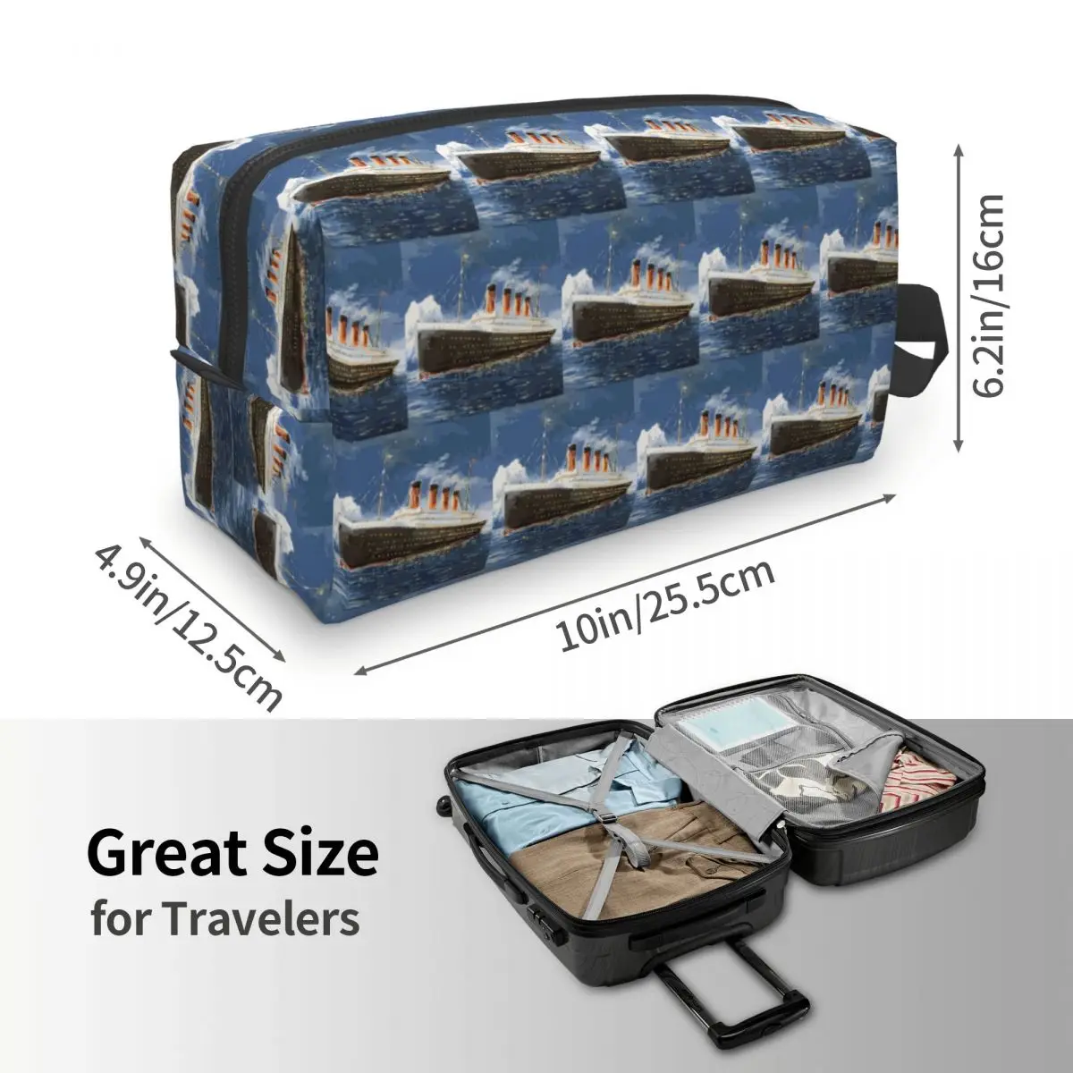 The Most Popular Ship Of All Times, Titanic. Makeup Bag Cosmetic Storage Dopp Kit Toiletry Cosmetic Bag for Women Beauty