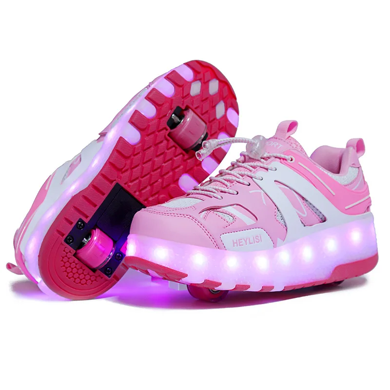 

Roller Skates Shoes 2023 New Teenagers Boys Girls USB Charging LED Colorful Lighting Children 2 wheels Sneaker Skating Footwear