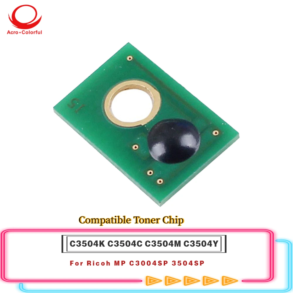 Compatível c3504 c6004 toenr chip para ricoh mp c3004sp 3504sp cartucho de impressora colorida chip c3504k c6004k