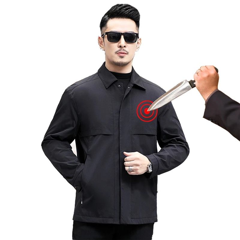 Men Stab Hack Resistant Polymer Composite Flexible Safety Jacket Business Negotiation Anti Cutting  Anti  Protective Clothing