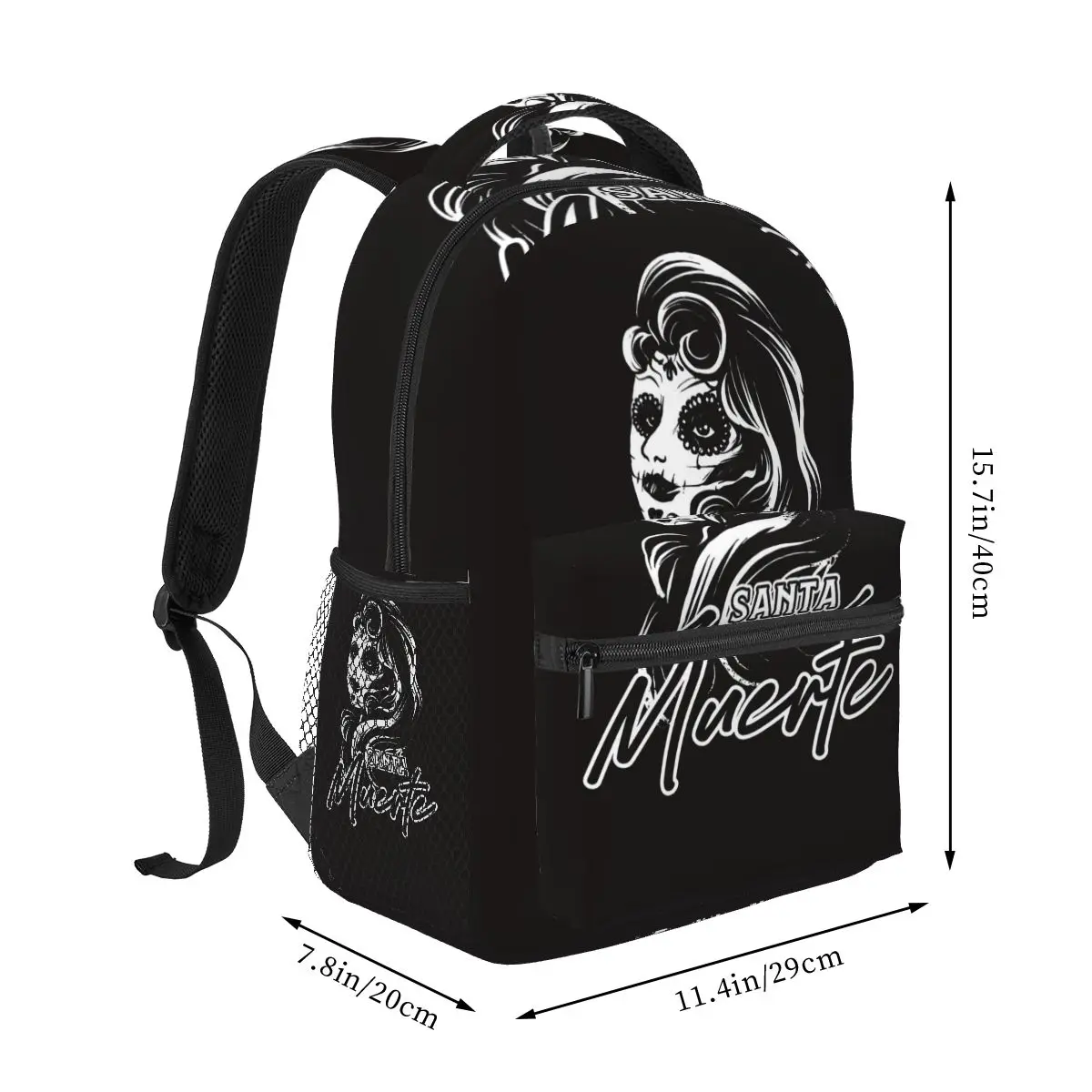 Santa Muerte Spanish Backpacks Boys Girls Bookbag Students School Bags Cartoon Travel Rucksack Shoulder Bag Large Capacity