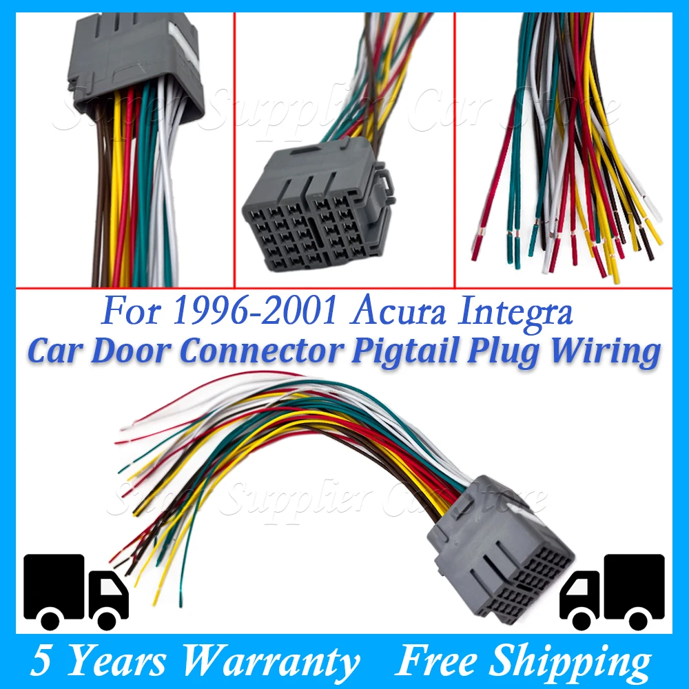 New For Acura Integra For Honda CR-V Prelude Civic EK CRV 1997-2001 Car Door Connector Pigtail Plug Wiring Driver / Passenger