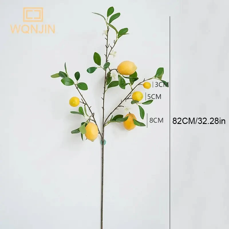 Zitronen zweige mit Frucht simulation grüne Pflanzen frische Haupt dekoration Foto Requisiten Kunststoff Obst Blumen arrangement gefälschte Blume – Detail 7