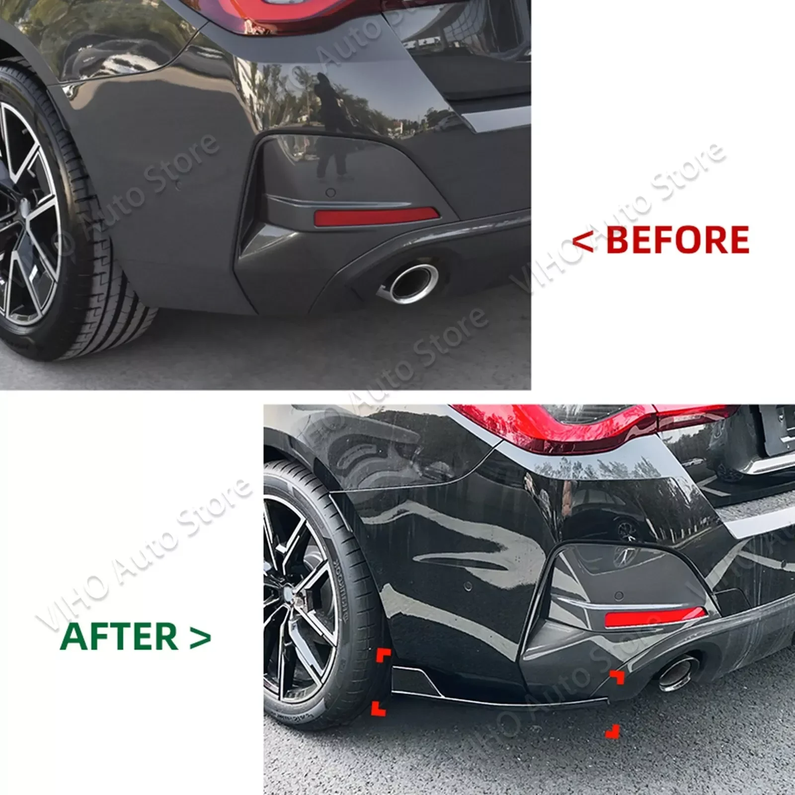 For BMW G22 G23 G24 G26 420i 430i M440i M Sport 2020-2024 Rear Bumper Side Spoiler Corner Protector Diffuser Splitter Body Kit