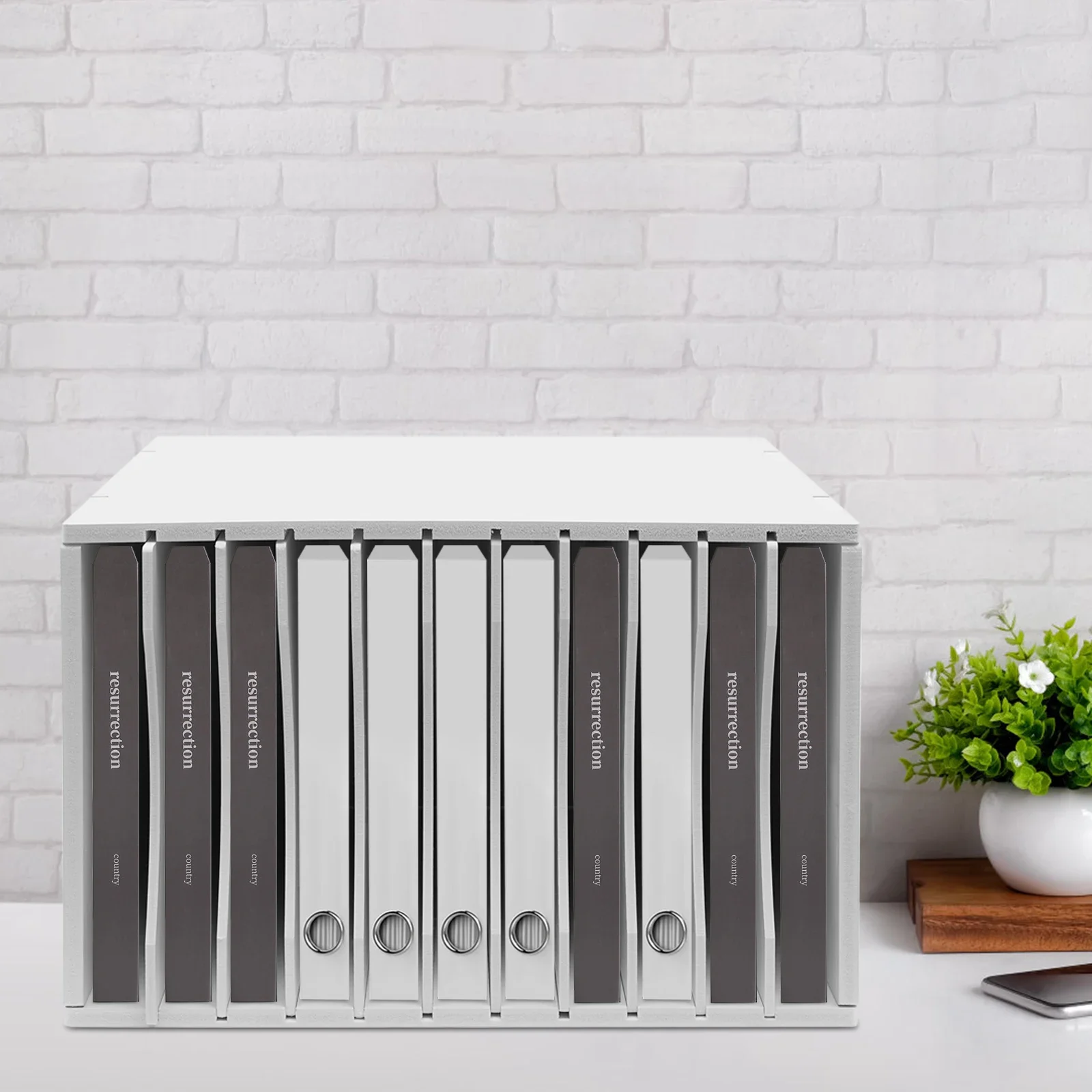 

11-Slot Vertical Desktop File Organizer - Multi-Purpose Paper Sorter W/ 60kg/132.28lbs Load Capacity for Mail, Documents & Files